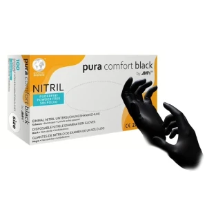 Rękawice nitrylowe czarne S 100 sztuk Pura Comfort Black AMPri