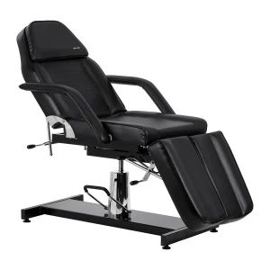 Fotel kosmetyczny hydrauliczny do pedicure Sillon 210 z kołyską i dzielonym podnóżkiem czarny 