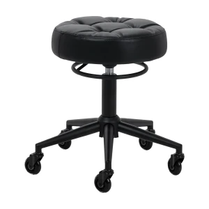 Taboret fryzjerski Gabbiano D054 czarny z czarną podstawą